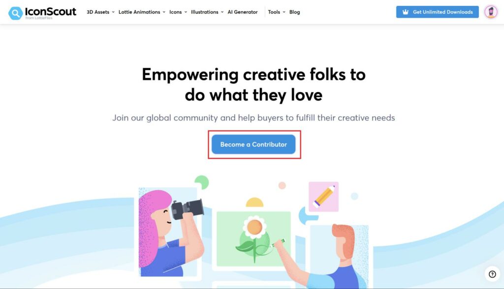 Membuat Akun sebagai Kontributor IconScout