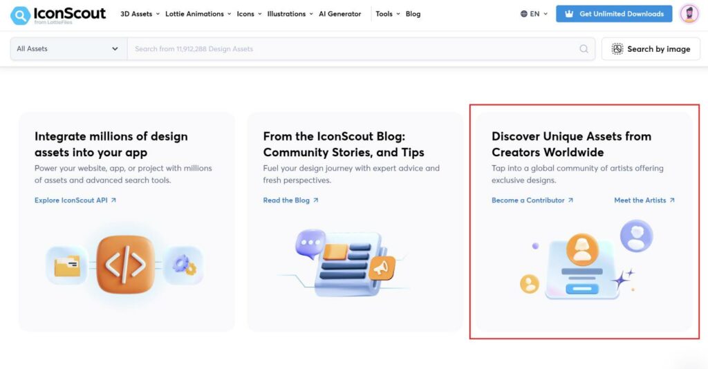Mengunjungi Website Resmi dari IconScout