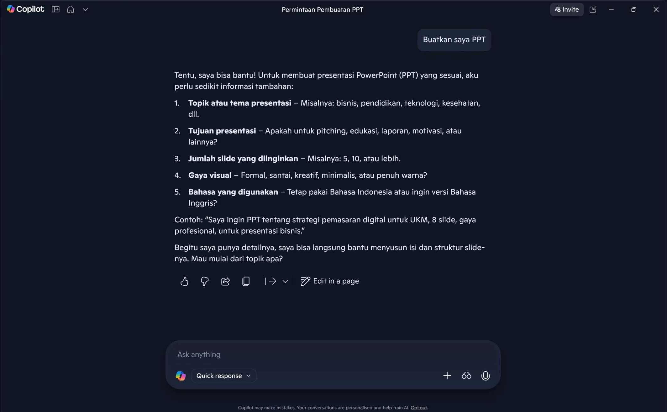 Microsoft 360 melalui Aplikasi Copilot