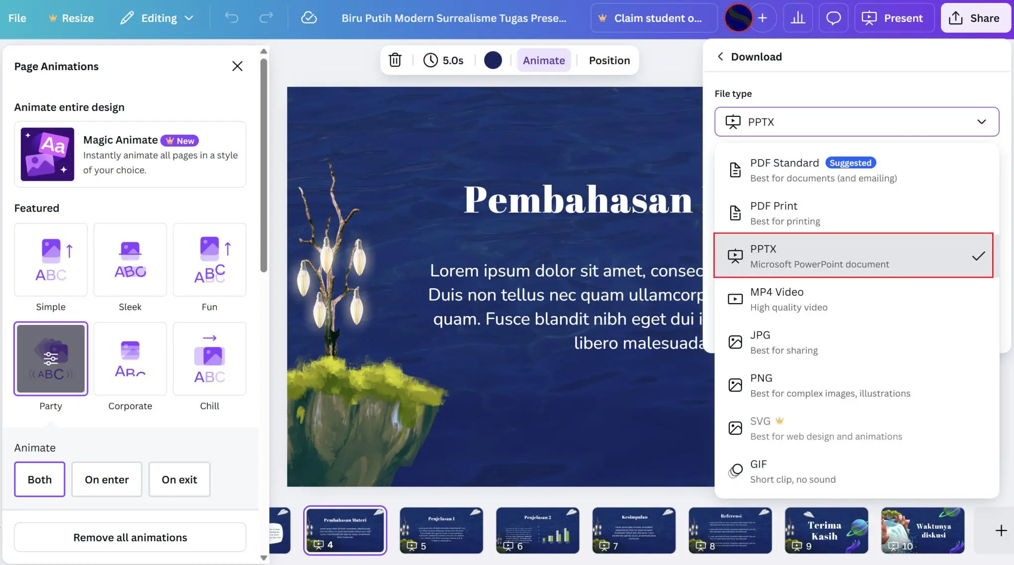 Simpan dan Download PowerPoint