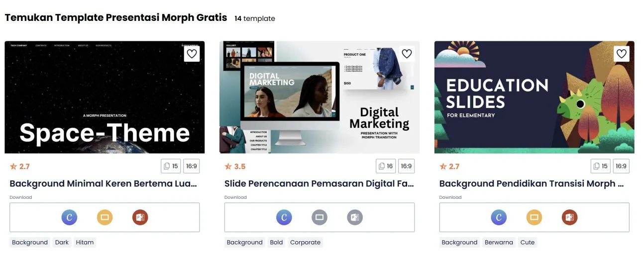 Morph Transition dan Zoom Slide