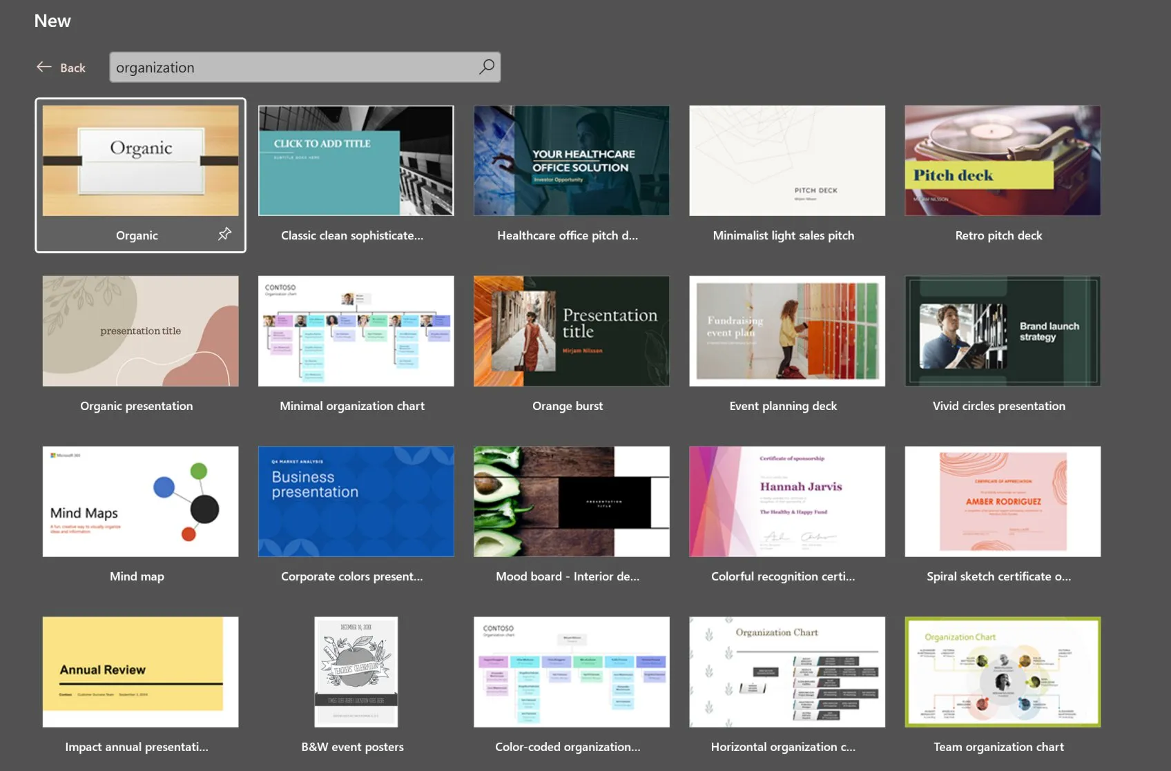 Struktur Organisasi dengan Template