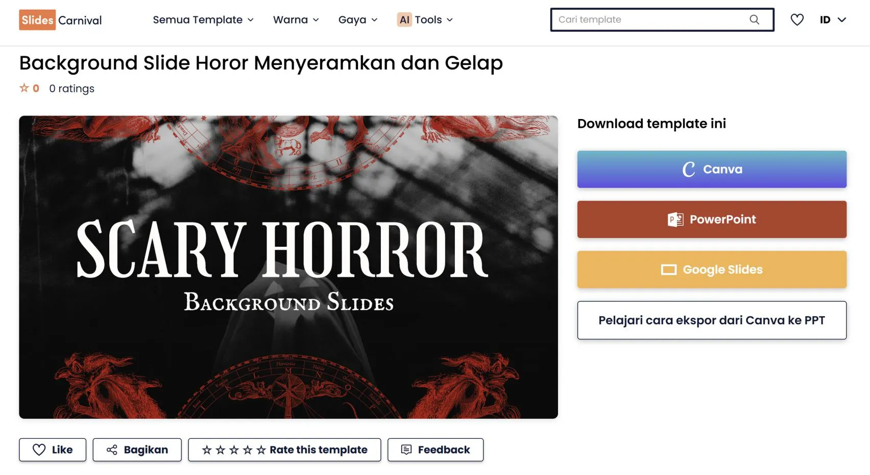 Tema Horror dan Halloween