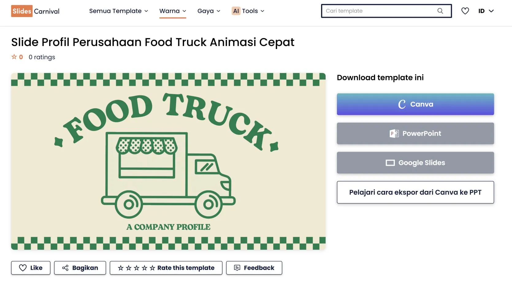 Template PPT Gratis Bergerak dengan Tema Makanan